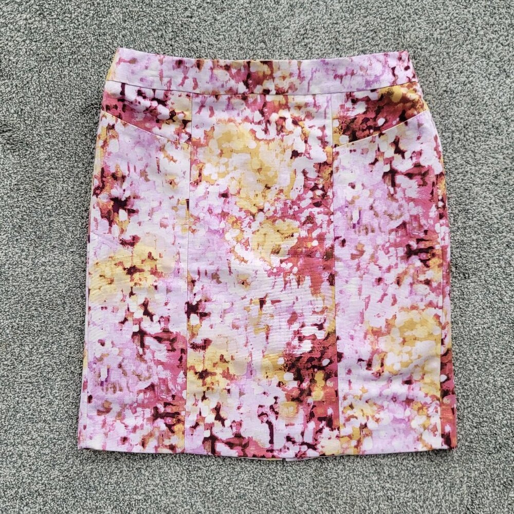 Loft Pastel Watercolor Skirt Size 6 New With Tag!